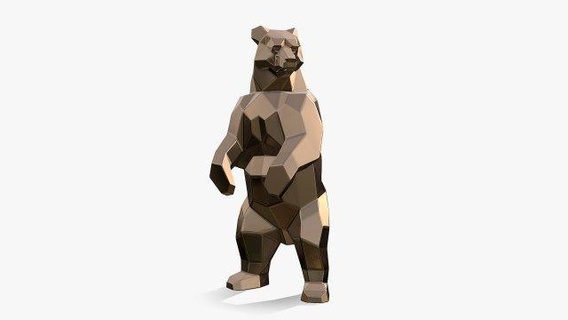 ayı şekil hayvanlar Sanat hediye Yazdır düşük poli 3dprint hayvan dekor iç tasarım minyatürler heykel oyuncak karikatür çokgen Şirin 3d print model - Mito3D