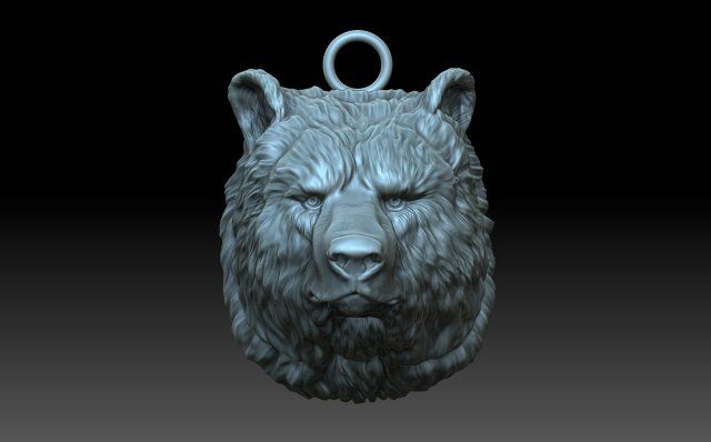 oso cabeza pardo animal polar escultura figurilla Arte 3D print model - Mito3D