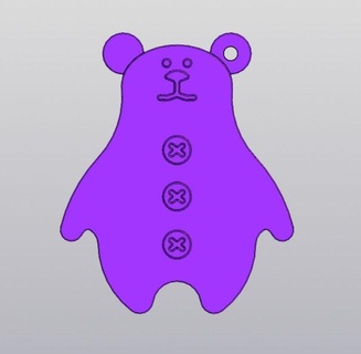 bear keychain free  decor keychain trinket charm pendant bear animal toybear  3d print model - Mito3D