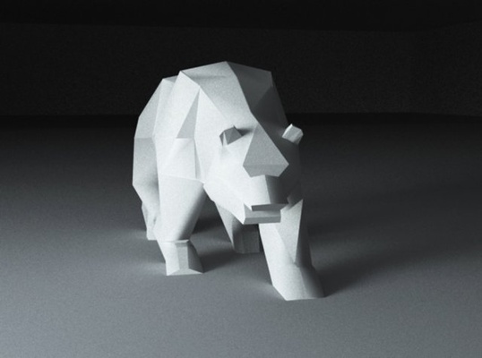 bär low poly frei 3d drucken modell figuren 3dexport 3dsmax tier lowpoly miniaturen 3d print model - Mito3D