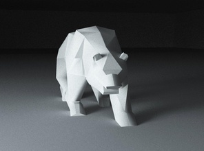 bear low-poly free 3d print model in figurines 3dexport 3dsmax animal lowpoly miniatures 3d print model - Mito3D