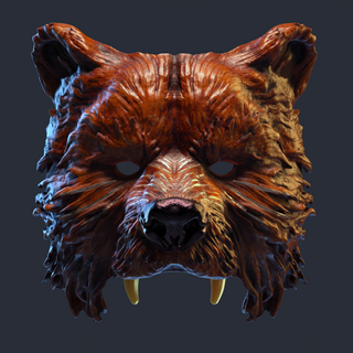 bear mask glasses druid halloween lycanthrope costume cosplay 3d print model - Mito3D