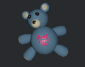 oso objeto osito peluche niño azul amor adorable divertido amoroso encantador 3d print model - Mito3D