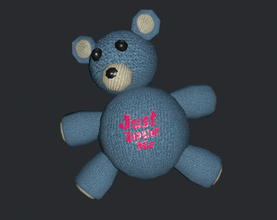 Bär Objekt Teddy Kind Blau Liebe bezaubernd Spaß liebend schön 3d print model - Mito3D