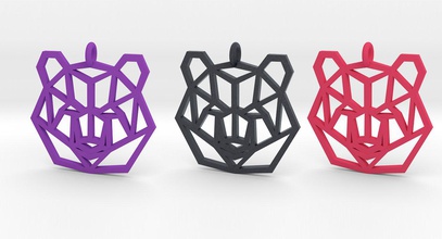 bear pendant necklace polar 3d geometric models print printed geometry designtech architects mamunur rashid parametric design unique xeebone 3d print model - Mito3D