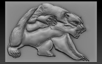 bear relief reliefs reliefmodel 3dtable 3dtableau animal 3dprint 3dprinting 3dprinted 3d print model - Mito3D