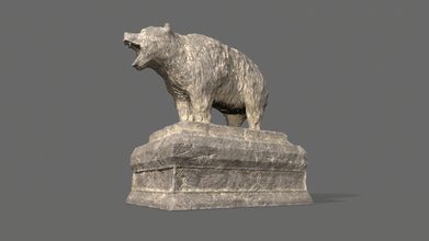 bear statue 2 rock stone exterior poly game ready pbr brick gate building tomb ruin grave tombstone architecture brickwork 3d print model - Mito3D