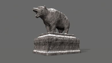bear statue 3 3d model in sculpture 3dexport rock stone exterior poly game ready pbr brick gate building tomb ruin grave tombstone architecture brickwork old 3d print model - Mito3D