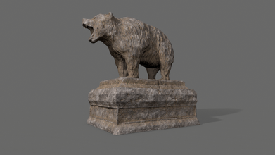 bear statue 5 rock stone exterior poly game ready pbr brick gate building tomb ruin grave tombstone architecture brickwork 3d print model - Mito3D
