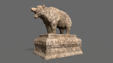 bear statue 6 rock stone exterior poly game ready pbr brick gate building tomb ruin grave tombstone architecture brickwork 3d print model - Mito3D