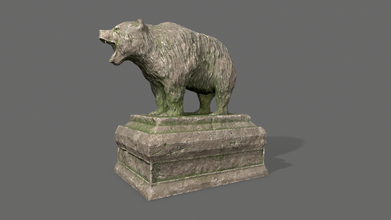 bear statue 8 3d model in sculpture 3dexport rock stone exterior poly game ready pbr brick gate building tomb ruin grave tombstone architecture brickwork old 3d print model - Mito3D