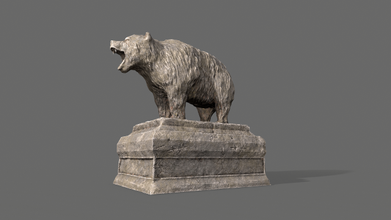 bear statue rock stone exterior poly game ready pbr brick gate building tomb ruin grave tombstone architecture brickwork 3d print model - Mito3D