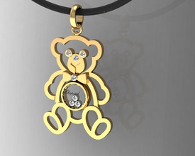 bear suspension jewelry shopard 3d print model - Mito3D