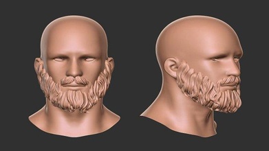 beard 3 hair hairstyle man hairs character human facial barber hairdresser shaver 3d print model - Mito3D