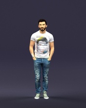 beard man 0421 3d print ready scan model polygon 3dprint human male realistic posed character people miniatures woman child style success fashion beauty 3d print model - Mito3D
