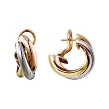 beatrice earring golden jewelry diamond gem round printing 3d print model - Mito3D