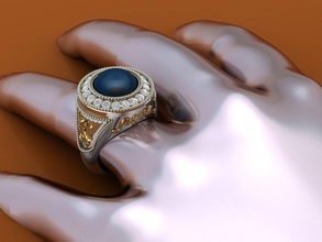 beautifuk-Mann-ring ring Stein 3d print model - Mito3D