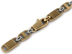 belle chaîne bracelet grec modèle méandre bijoux imprimable argent nature impression goujat gemmes femelle femmes exclusif stl obj mode or cnc haute polygonal 3d print model - Mito3D