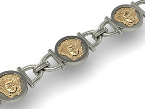 lindo bracelete chain ouro de prata stl 3ds obj o cad natureza imprimir 3d print model - Mito3D