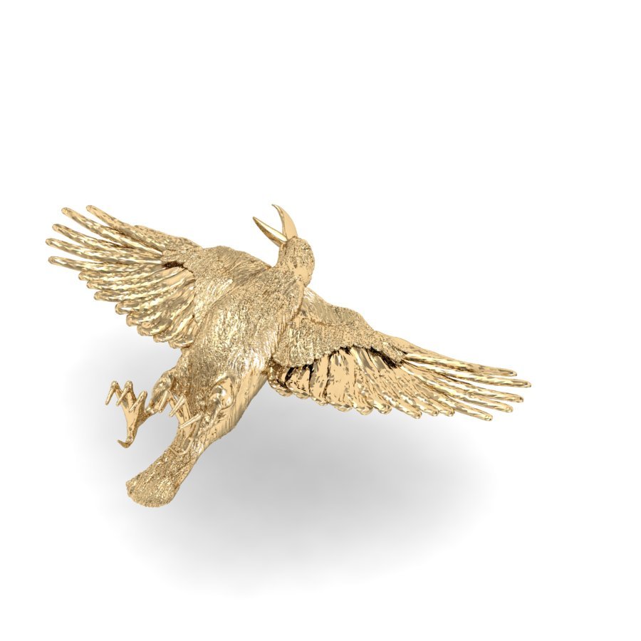 beautiful crow 3d print model in 3dexport cad exclusive gold ring raven fashion printable rhiho cnc woman jewel jewellery 3D print model - Mito3D