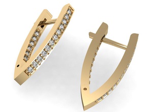 beautiful earring shining jewellery diamond female cad brillant printable exclusive gold fashion 3dm stl obj gem rhiho cnc woman jewel 3d print model - Mito3D