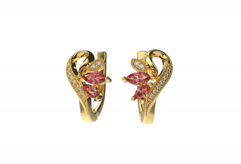 beautiful earrings 1  earrings gold earrings  3d print model - Mito3D