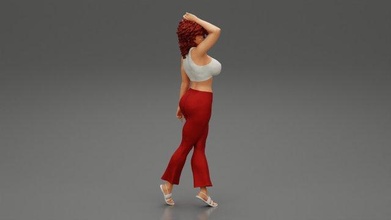 beautiful girl curly hair standing woman pose sexy girl body character human female anatomy statue sculpture morph adult figure people fashion curly hair print polygone