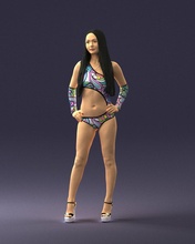 beautiful girl in swimsuit 0310 3d print ready model woman 3dexport scan polygon 3dprint human male realistic posed character people miniatures man child style success outfit fashion 3d print model - Mito3D