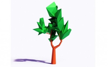 hermoso escuela politécnica árbol activo otoño dibujos animados vistoso fantasía juego lowpoly naturaleza planta maceta polígonos Listo escena estilo arboles 3d print model - Mito3D