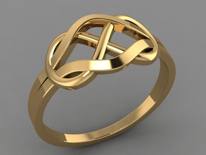 hermosa ring01 anillo de la banda boda oro desighn trenzado 3d print model - Mito3D
