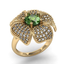 beautiful ring flower beautyful jewelry printable cad gems female women brillant exclusive 3dm stl obj fashion gold rhiho cnc 3d print model - Mito3D