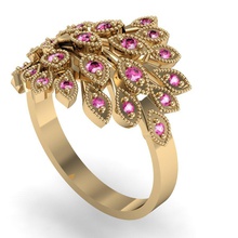 lindo anel de pedras preciosas printable diamante jóias anéis o cad casamento gemas brillant exclusiva a moda ouro rhiho cnc 3d print model - Mito3D