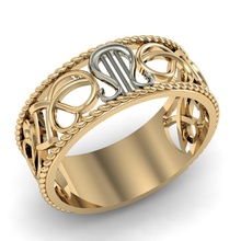 bellissimo anello lira gioielli stampabile cad bella la di sesso femminile donne brillant esclusivo 3dm stl obj moda oro rhiho cnc 3d print model - Mito3D