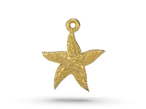 bela estrela do mar pingente ouro de prata platina sterling metal metalizado aço printable jóias jóia bonita oceano medalhão estrela-do-mar 3d print model - Mito3D