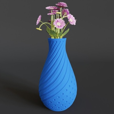 wunderschönen spiral vase 3d drucken frei modell zubehör 3dexport vasen blumentöpfe topf blume pflanze innen innere zimmerpflanzen häuser dekoration dekor 3d print model - Mito3D