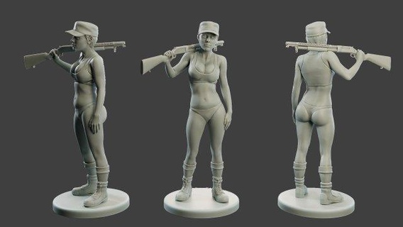 bellissimo guerriero ragazza bwg 001 figurine action figure miniature soldiers toy military miniatures historical scale model war gaming beautiful soldier warrior girl figurines battle scene small female princess brave heroine stunning mighty fighter 3d print model - Mito3D