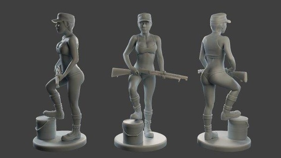 bellissimo guerriero ragazza bwg 002 figurine action figure miniature soldiers toy military miniatures historical scale model war gaming beautiful soldier warrior girl figurines battle scene small female princess brave heroine stunning mighty fighter 3d print model - Mito3D