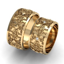 beautiful wedding rings gems printable diamond jewelry cad brillant exclusive fashion gold rhiho cnc 3d print model - Mito3D