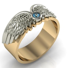 beautiful wedding rings wings printable diamond jewelry cad gems brillant exclusive fashion gold rhiho cnc 3d print model - Mito3D
