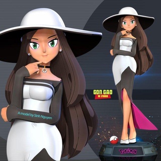 bellezza Pokemon maestri donna allenatore 3d print model - Mito3D