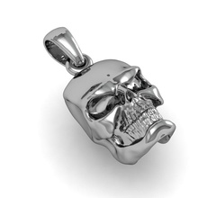 beau pendentif en colère le crâne cad rhino stl de la les pierres précieuses or d'argent des colliers imprimable 3d print model - Mito3D