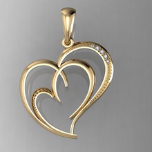 beautyful pendant hearts 3d print model in pendants 3dexport jewelry diamond printable cad engagement gems female women brillant exclusive 3dm stl obj fashion gold rhiho cnc 3d print model - Mito3D