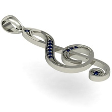 bellissimo ciondolo chiave di violino gioielli cad treble rhino musicale stl gemme oro argento collane stampabile 3d print model - Mito3D