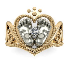 bellissimo anello baby gambe gioielli diamante regalo mamma cad emerald stl gemme oro argento stampabile 3d print model - Mito3D