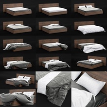 cama folhas pacote 01 3d modelo in 3dexport travesseiro conjunto mobília camas tecido pano travesseiros edredon cobertor folha dormir utensílios domésticos alto qualidade almofada 3d print model - Mito3D