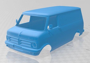 bedford cf minibus 1972 imprimable corps van 3d impression modèle in automobile 3dexport fente scalextric tamiya rc miniz loisir micro 3d print model - Mito3D