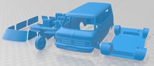 bedford cf microbús 1972 imprimible camioneta 3d impresión modelo in automotor 3dexport espacio scalextric tamiya rc miniz pasatiempo micro 3d print model - Mito3D