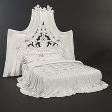 bedroom free modenesegastone luxuryfurniture whitebed classicfurniture homedesign villa funriture bed 3d print model - Mito3D