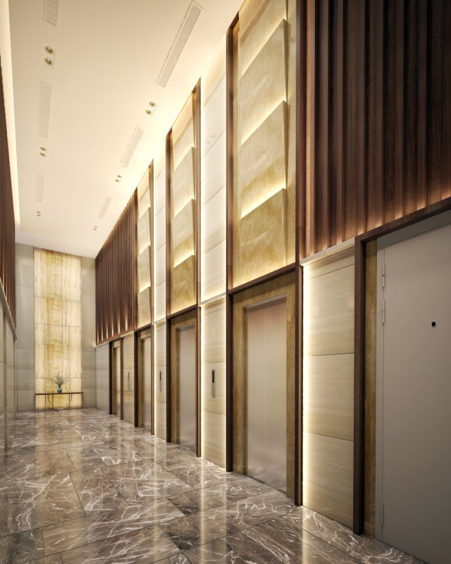 bedroom tropical hotel hall reception elevator restaurant lobby 3D print model - Mito3D