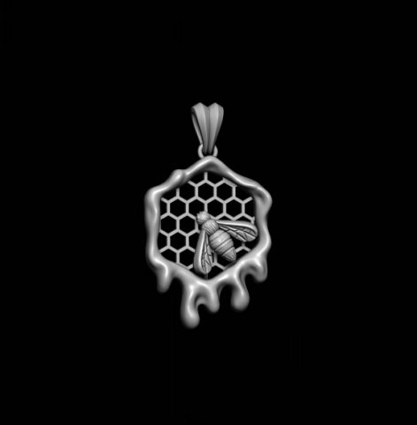 abeille chéri pendentif 3d impression modèle in pendentifs 3dexport bijoux imprimable nature collier jaune bumble guêpe insecte animal mouche aile scarabée hanche espérer hani 3D print model - Mito3D